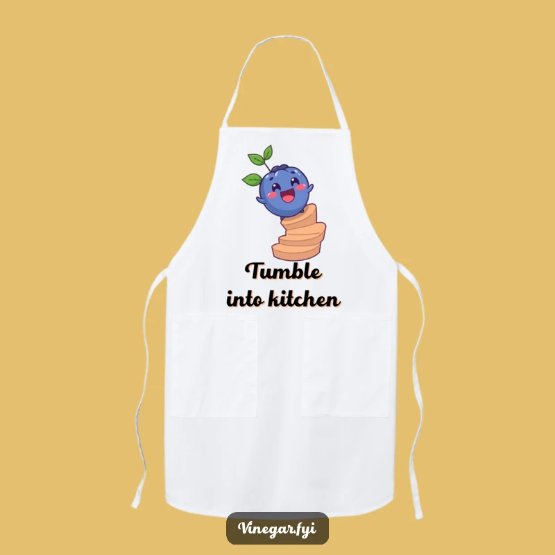 Funny Blueberry Stair Roll Apron: Surprised Fruit Wear for Kitchen Fun