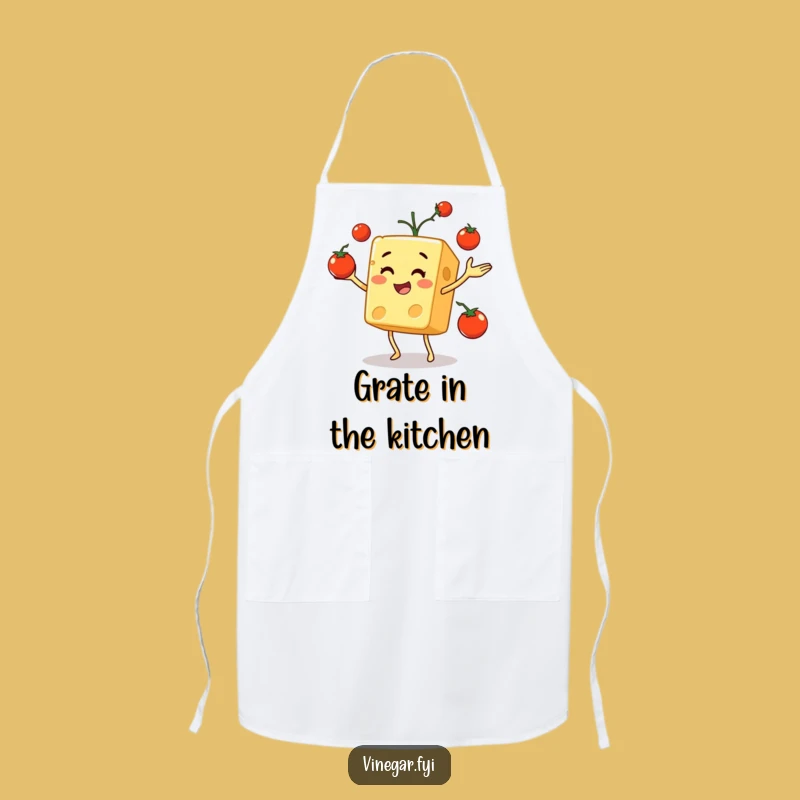 Funny Cheese Cube Juggling Apron: Protect Your Clothes with Culinary Comedy