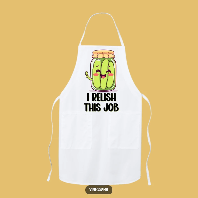 Funny Kawaii Pickle Jar Apron, Kitchen Cheer, Foodie Gift