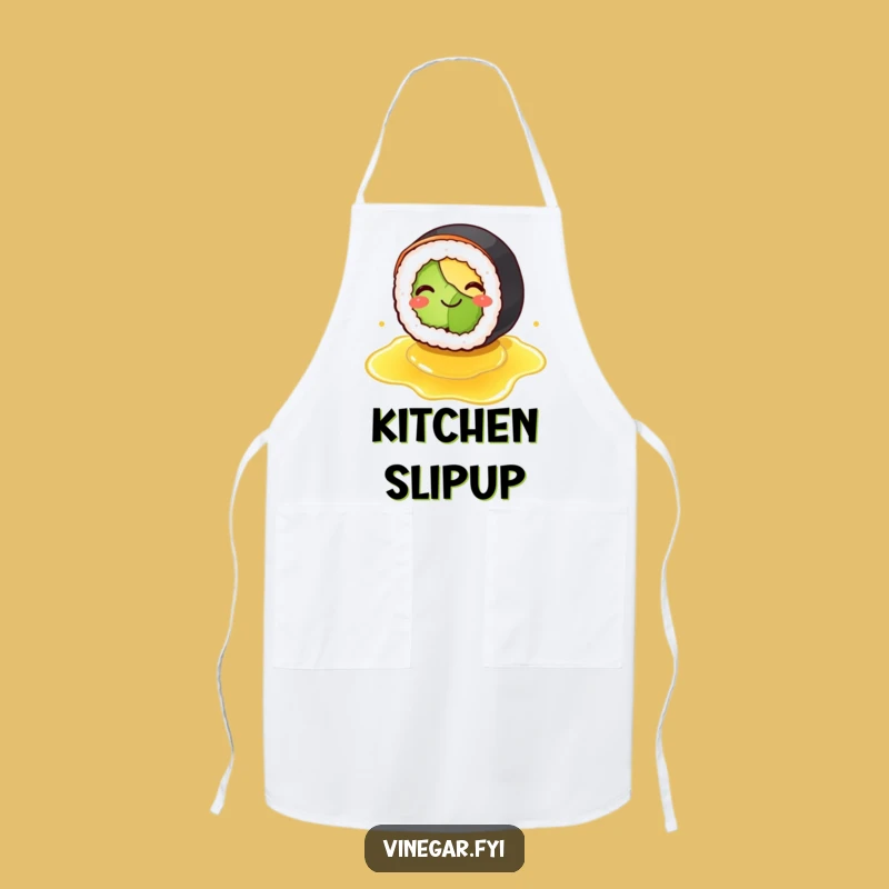 Funny Sushi Slipping Apron - Comical Food Kitchen Wear