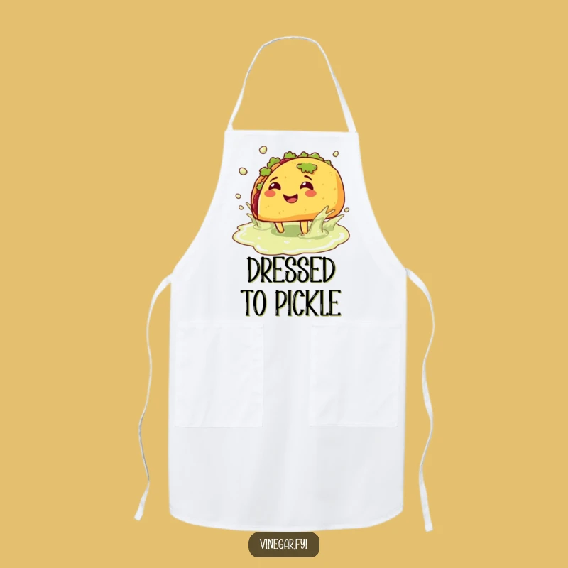 Funny Taco Splash Apron: Cook with Zesty Humor & Vinegar Delight