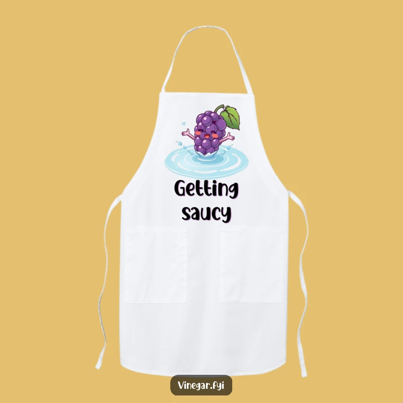 Funny Purple Grape Splashing Apron - Joyful Fruit Kitchen Wear
