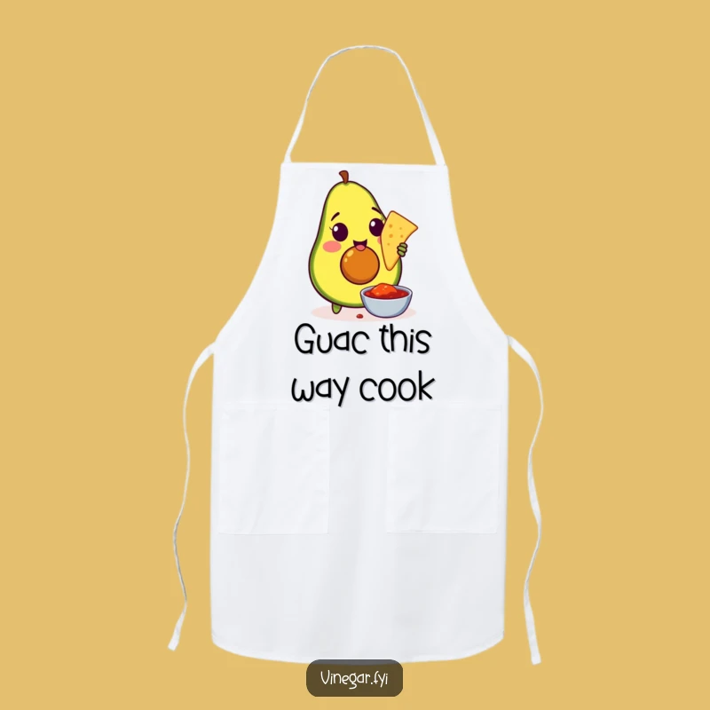 Funny Avocado Chip Dip Apron: Amused Snack Wear for Kitchen Fun