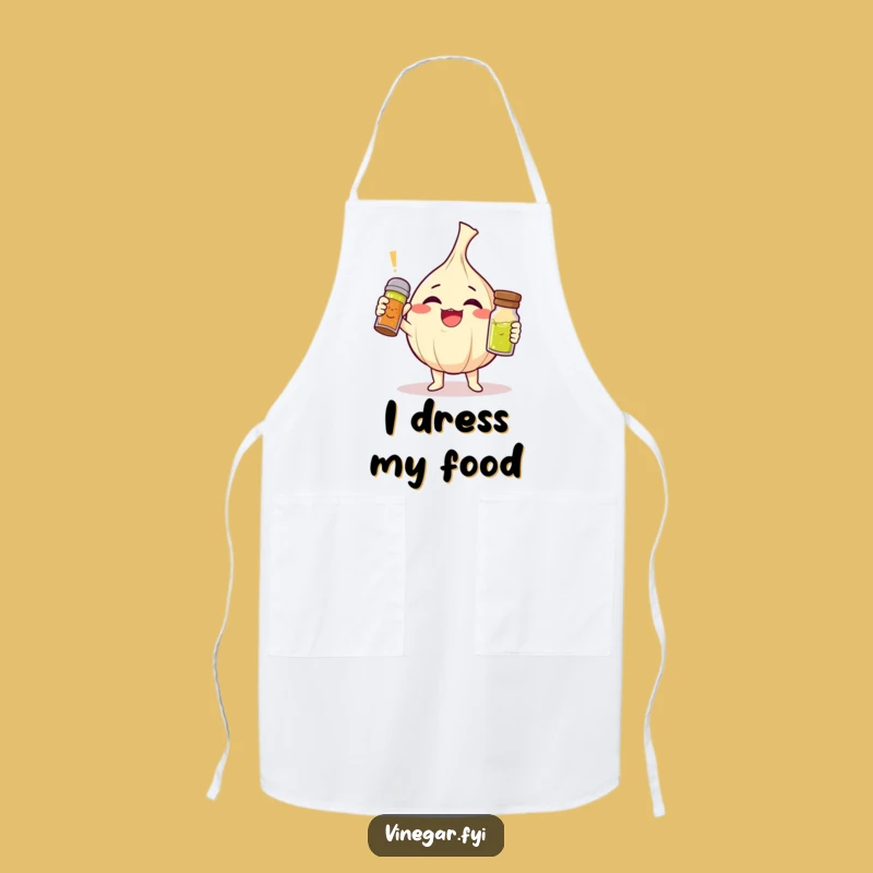 Funny Garlic Vinaigrette Apron - Cook with Comedy & Culinary Triumph!