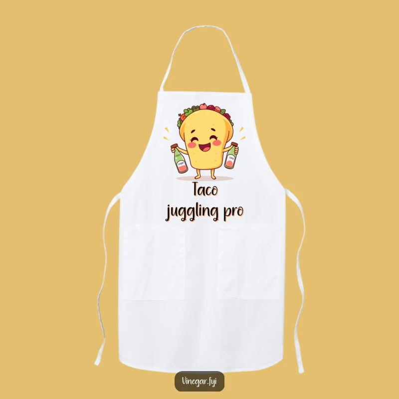 Funny Taco Juggling Apron - Hilarious Fiesta Kitchen Wear