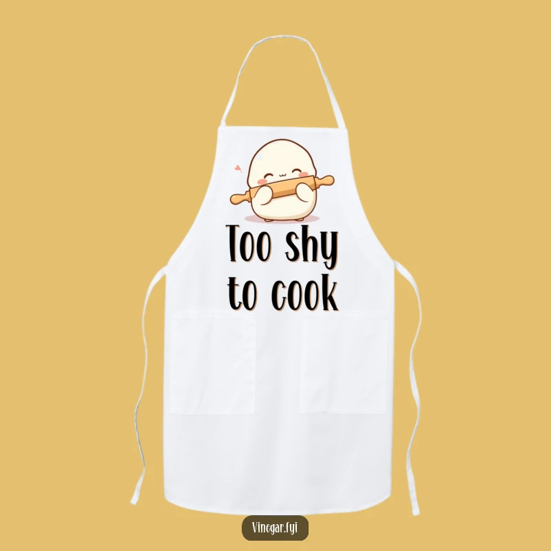 Funny Shy Dumpling Apron: Cute Blushing Chef Wear for Kitchen Adventures