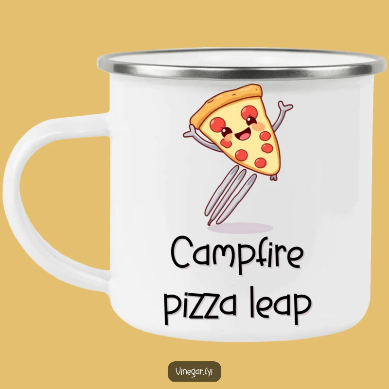 Funny Pizza Fork Camping Mug - Foodie Adventure, Outdoor Snack Time, Awesome Funny Gift