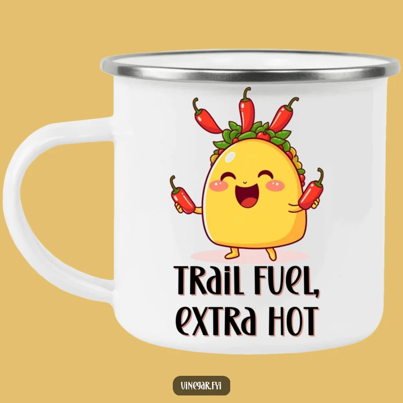 Funny Taco Juggling Peppers Camping Mug - Adventure Fuelled by Humor