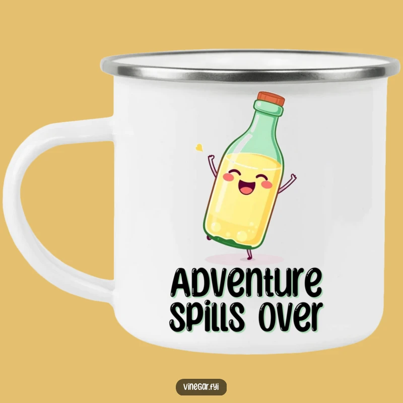 Funny Vinegar Bottle Camping Mug: Joyful Tipping, Perfect Outdoor Funny Gift