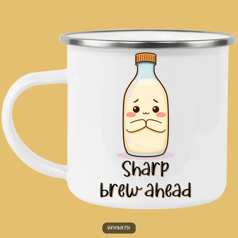 Funny Unimpressed Vinegar Camping Mug: Outdoor Condiment Comedy for Adventurers