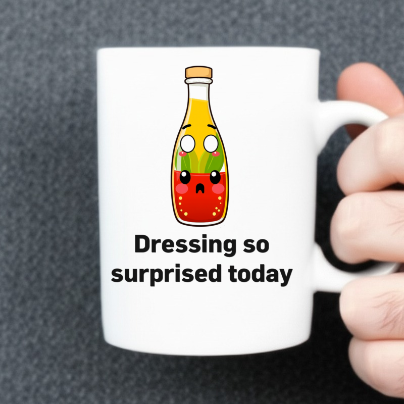 Surprised Salad Dressing Bottle Coffee Mug 