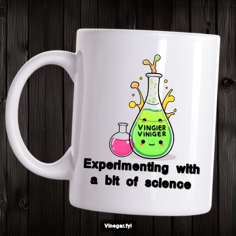 Witness the vibrant world of vinegar science with this unique mug. It's a perfect blend of humor and chemistry.