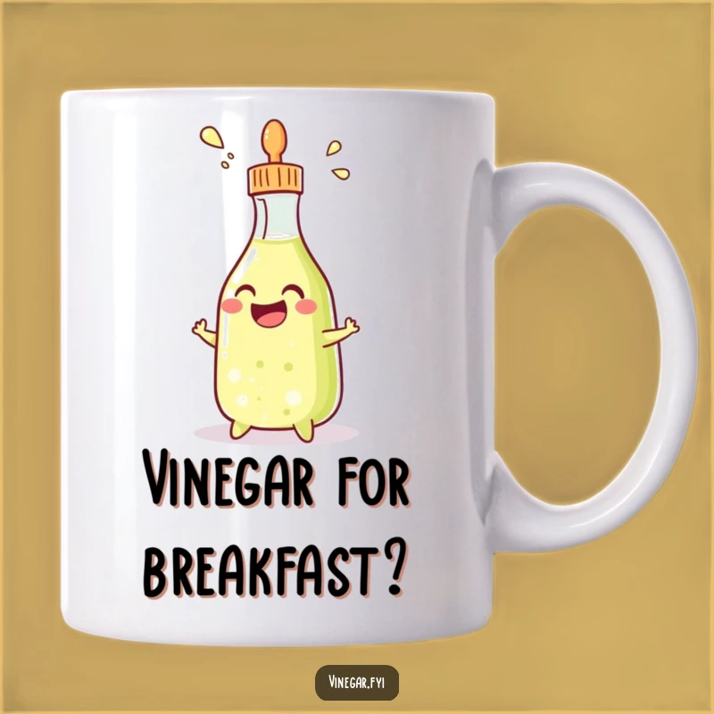 Funny Condiment Bottle Mug: A Grinning Vinegar Squirter, Perfect Quirky Gift