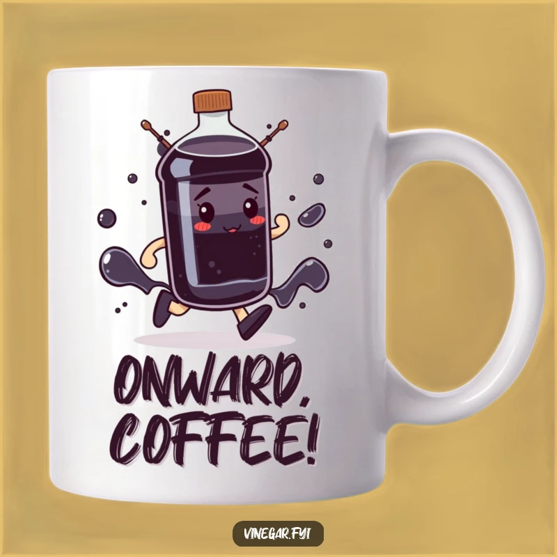 Funny Determined Bottle Mug: Dark Liquid March, Perfect Motivated Gift