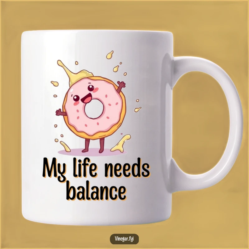 Funny Donut Cartwheel Mug: A Hilarious Treat Near Vinegar Splash, Perfect Gift!