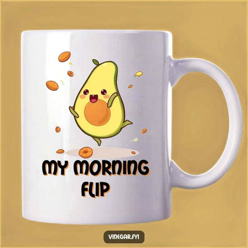 Funny Kawaii Avocado Cartwheel Mug: A Hilarious Gift for Fruit Lovers