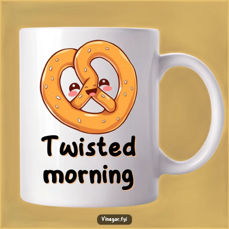 Funny Kawaii Pretzel Twist Mug: A Salty Gift for Laugh Lovers
