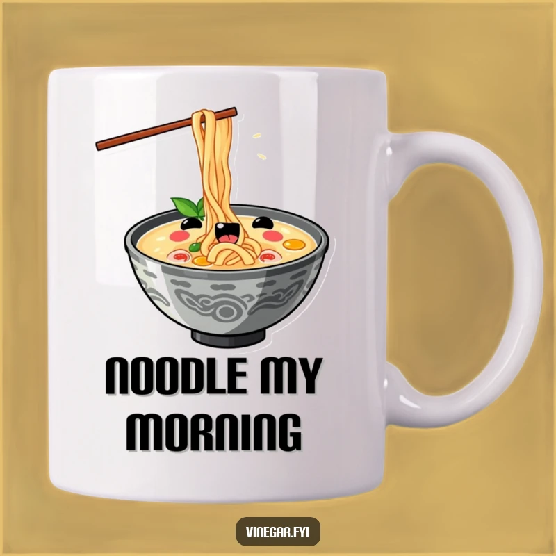 Funny Kawaii Ramen Slurp Mug - Exaggerated Delightful & Hilarious Foodie Gift