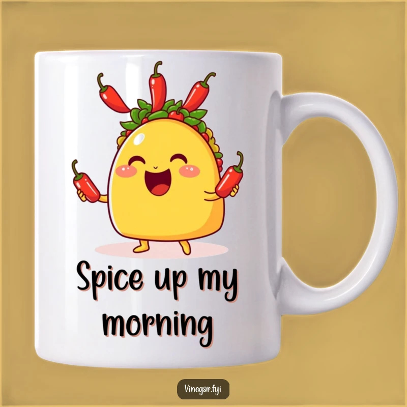 Funny Taco Juggling Peppers Mug - A Hilarious Gift for Foodie Friends