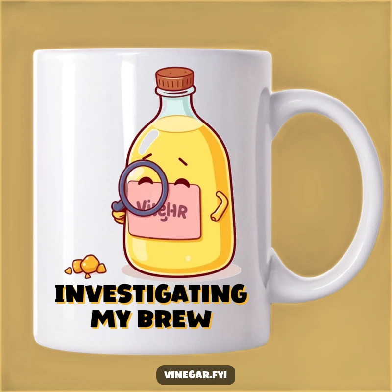 Funny Vinegar Bottle Mug - Curious Investigator of Crumbs, Perfect Gift