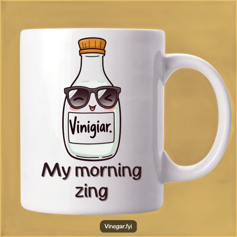 Funny Winking Vinegar Bottle Mug - A Hilarious Gift for Condiment Lovers