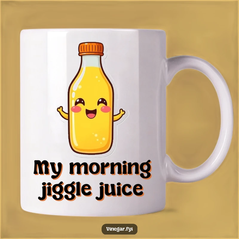 Funny Yellow Liquid Bottle Mug: Cheerful Wiggle Design, Perfect Happy Gift