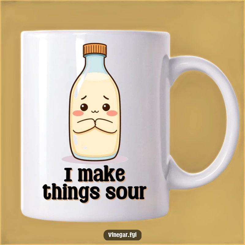 Funny Vinegar Bottle Mug: Unimpressed Condiment Gift for Dairy Disdain Lovers