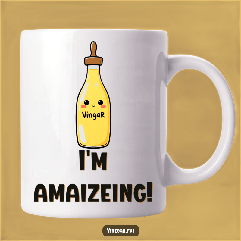 Cheerful Vinegar Bottle Mug: A Condiment Companion