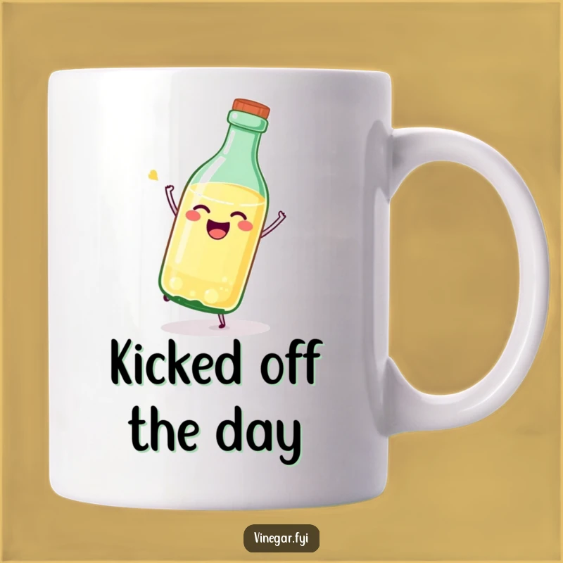 Funny Vinegar Bottle Mug: Joyful Tipping Over, Perfect Funny Gift for Foodies