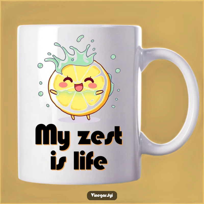 Funny Lemon Slice Mug - Playful Vinegar Splash, A Zesty Humorous Gift!