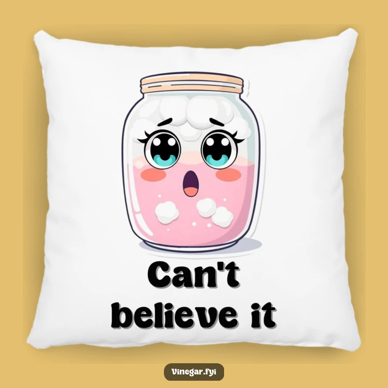 Funny Surprised Jar Pillow: Cloudy Liquid Reaction, Perfect Shocked Gift