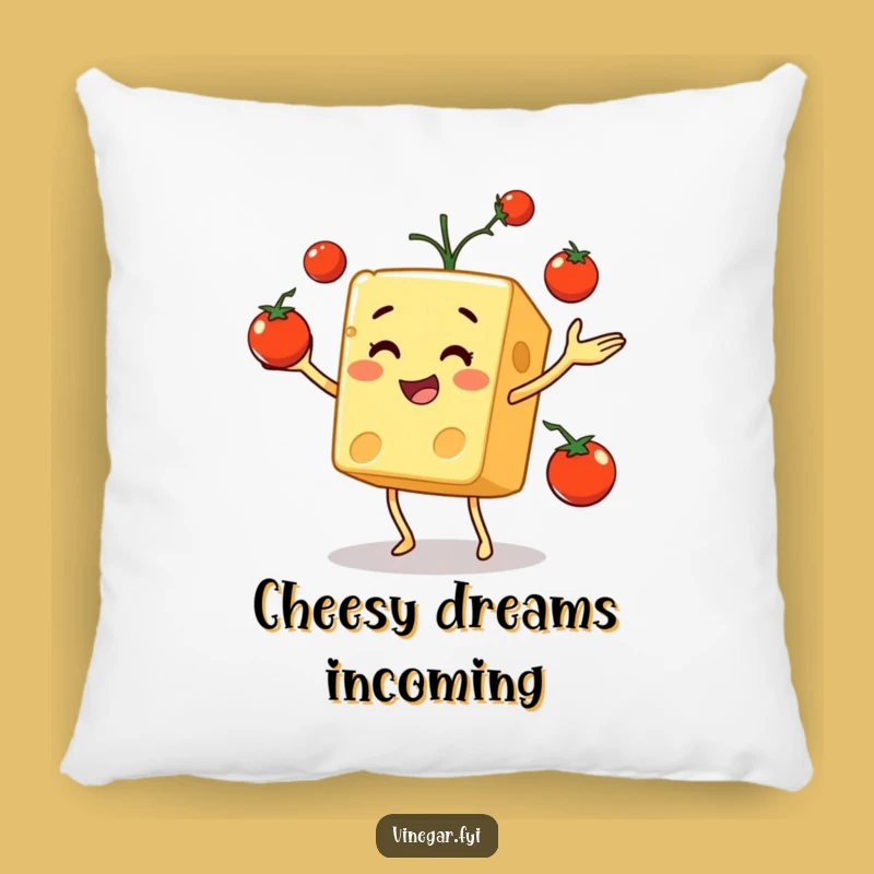 Funny Cheese Cube Juggling Pillow: Cozy & Hilarious Accent for Your Couch