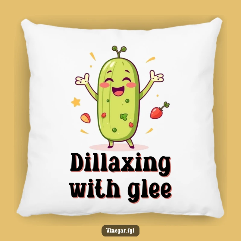 Funny Pickle Dance Pillow: Cozy Happy Salad Cushion for Playful Decor