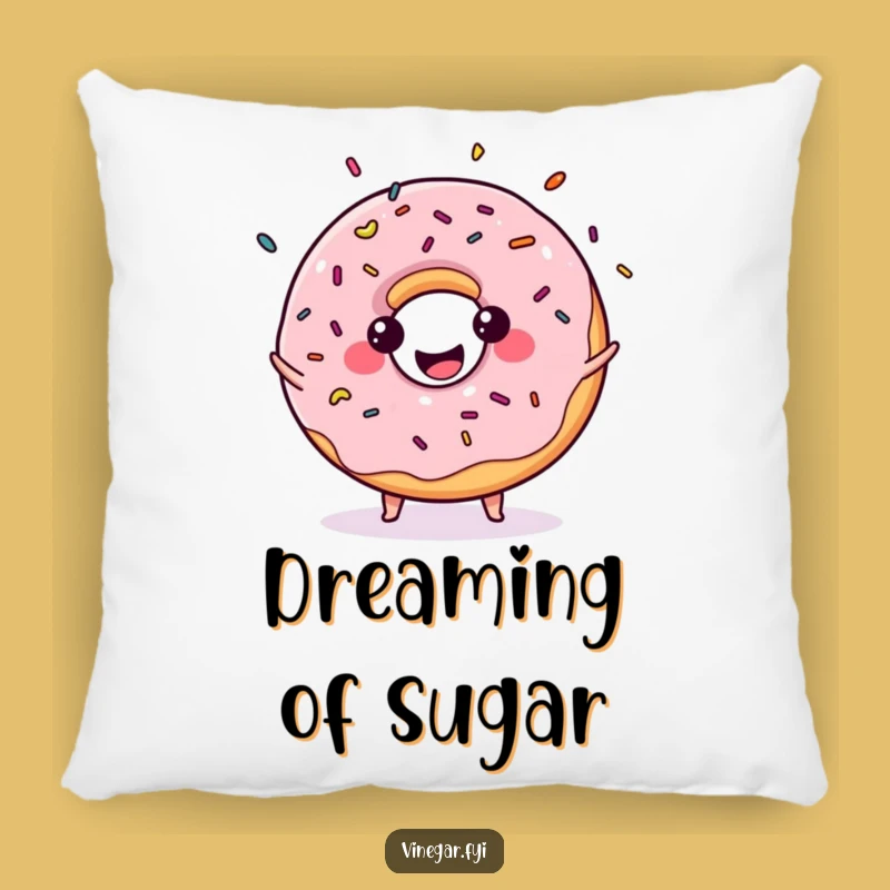 Funny Kawaii Donut Juggling Sprinkles Pillow: Comfy Cuddles of Sweetness