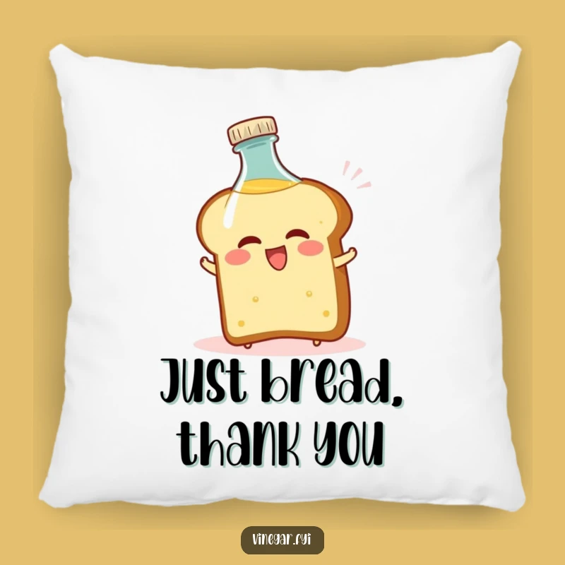 Funny Bread Recoiling Pillow: Comfy Cushion with a Comical Food Scene, Great Gift!