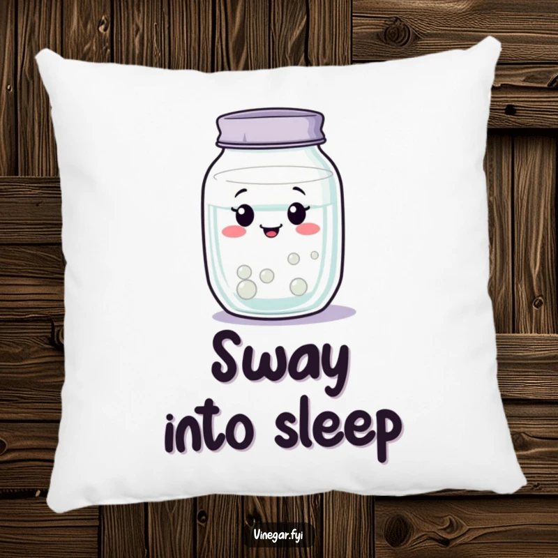 Funny wobbly jar of clear liquid pillow swaying gently, offering comfort and a calm vibe, a great funny gift.