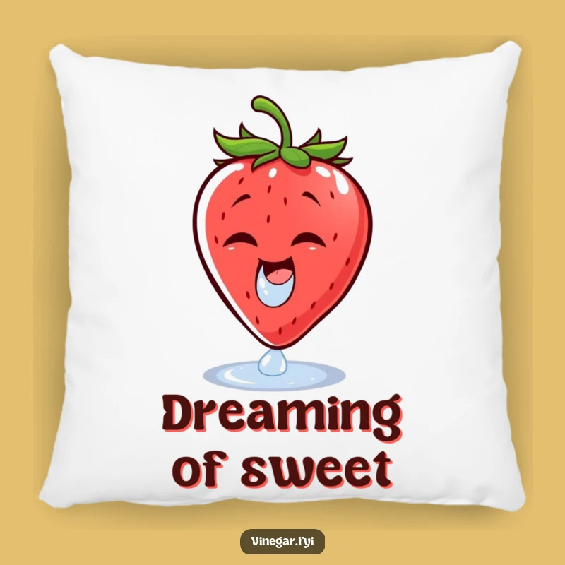 Funny Strawberry Vinegar Pillow - Comfy & Cheerful Fruit Decor