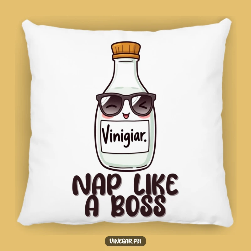 Funny Winking Vinegar Bottle Pillow - Comfy & Hilarious Accent Decor