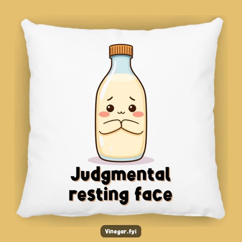 Funny Unimpressed Vinegar Pillow: Cozy Condiment Comfort with Sarcastic Flair
