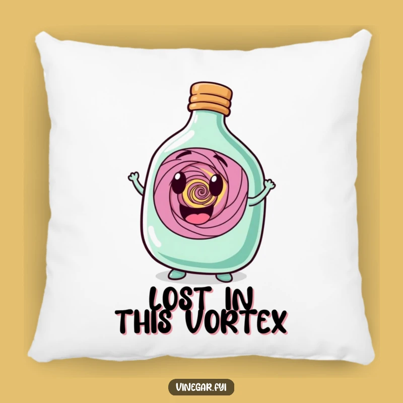 Funny Bottle Vortex Pillow - Cozy & Whimsical Character Decor for Magical Spaces