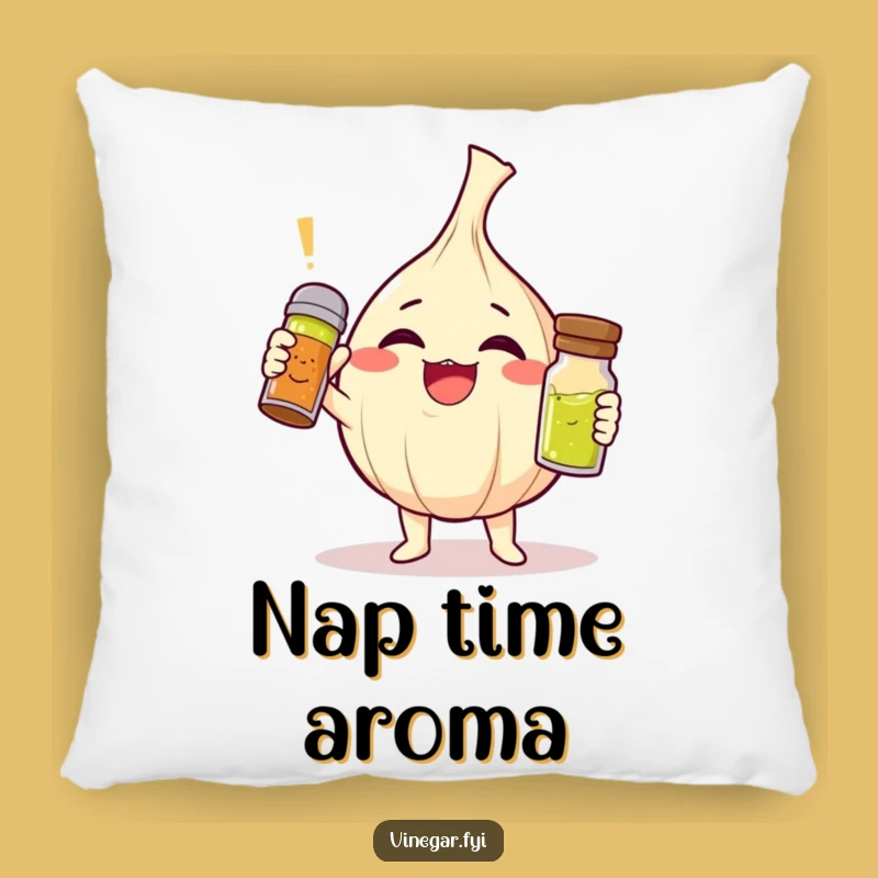 Funny Garlic Vinaigrette Pillow - Cozy Up with Comedic Clove Charm!