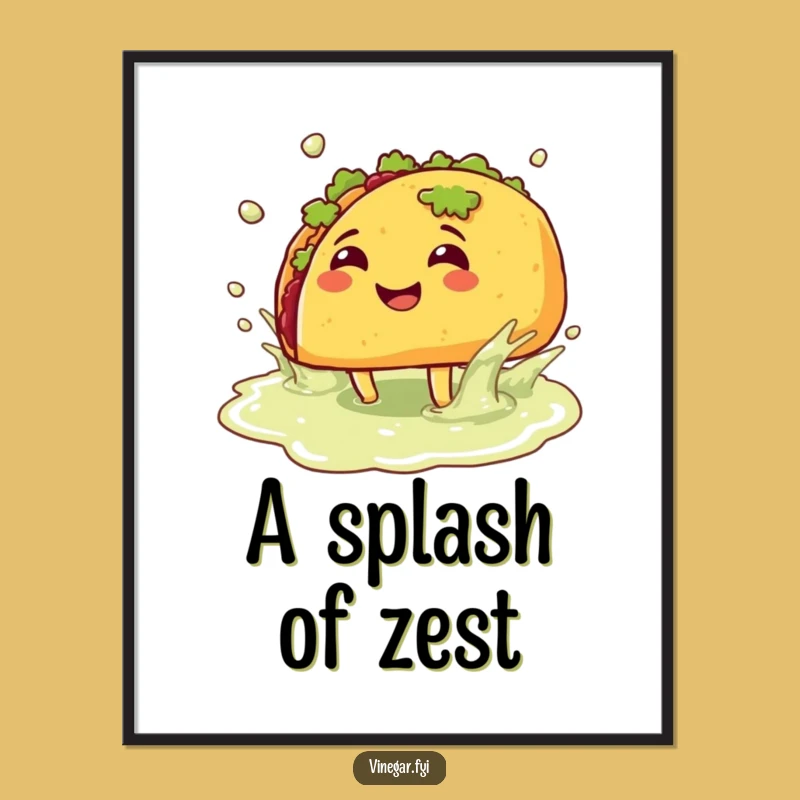Funny Taco Splash Print: Hilarious Vinegar Art for Vibrant Decor
