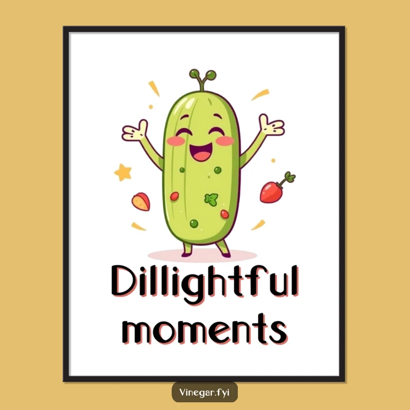 Funny Pickle Dance Digital Art: Happy Salad Print for Instant Joyful Decor