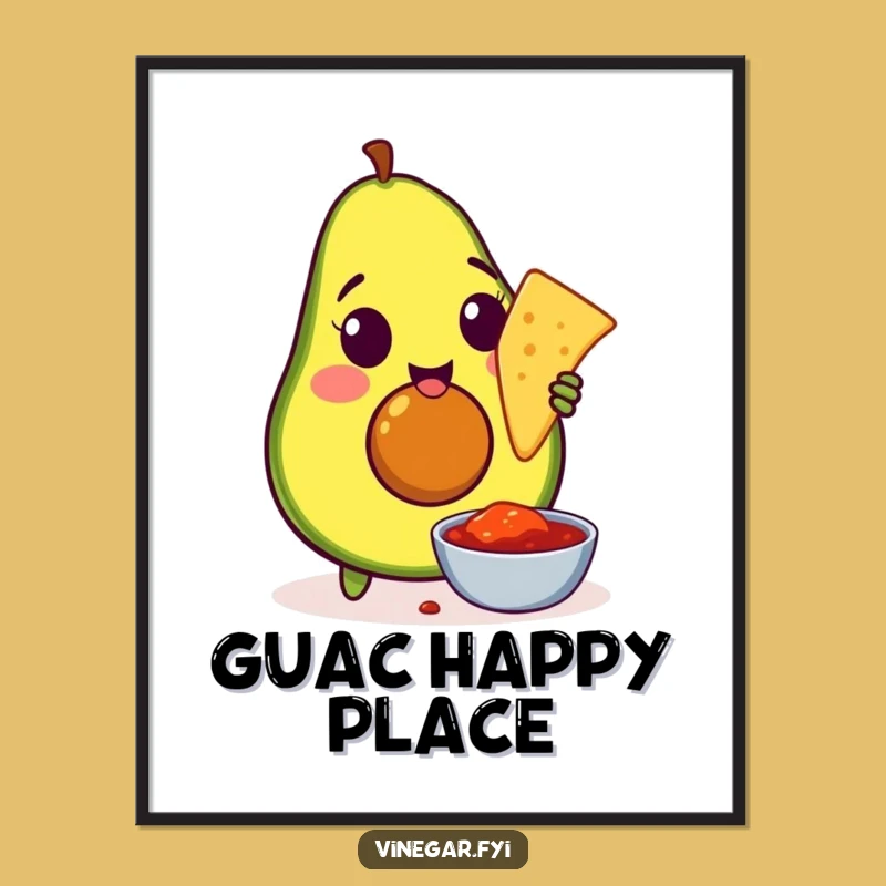 Funny Avocado Chip Dip Digital Art: Amused Snack Print for Instant Decor
