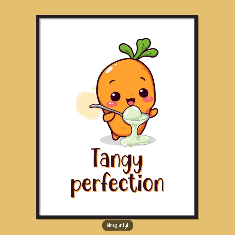 Funny Kawaii Carrot Vinegar Tasting Digital Print, Instant Joy, Unique Decor Gift