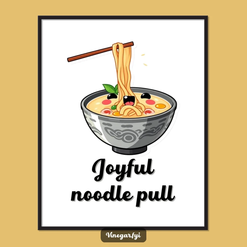 Funny Kawaii Ramen Art Print - Joyful Digital Download for Foodie Spaces