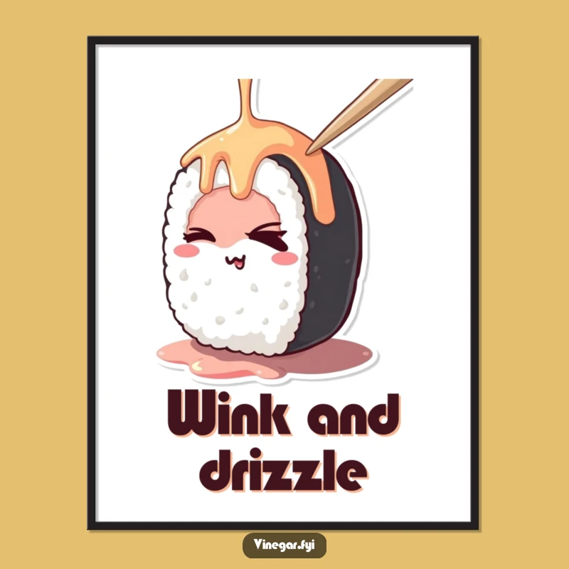 Funny Kawaii Sushi Art Print - Mischievous Digital Download for Walls