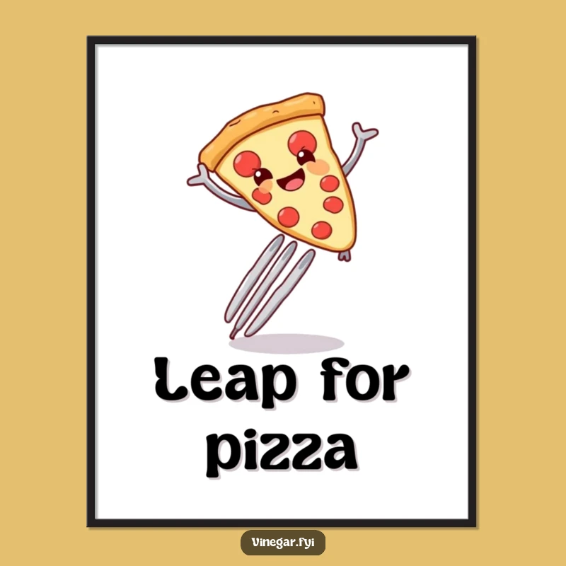 Funny Pizza Fork Digital Print - Instant Foodie Art, Cheerful Decor, Unique Funny Gift
