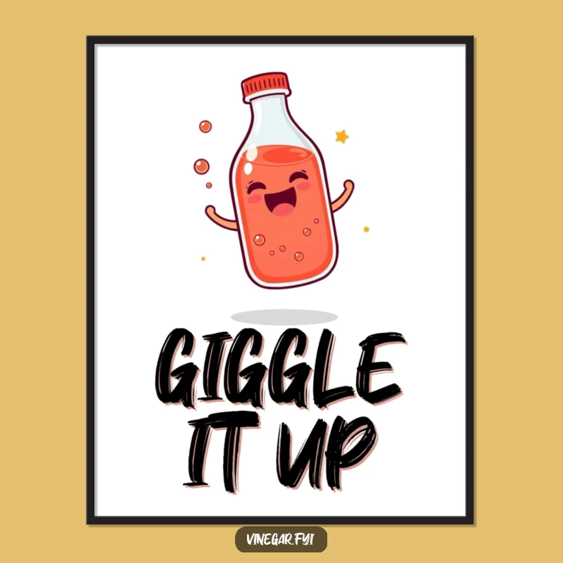Funny Giggling Bottle Art: Red Liquid Joy, Perfect Happy Gift