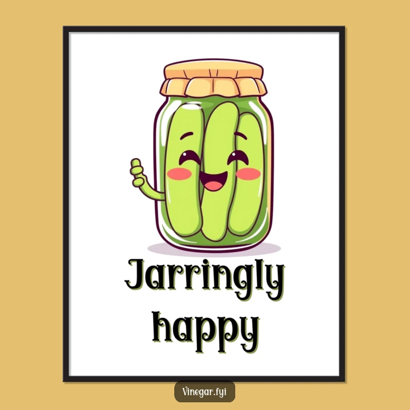 Funny Kawaii Pickle Jar Digital Print, Instant Cheer, Unique Decor Gift